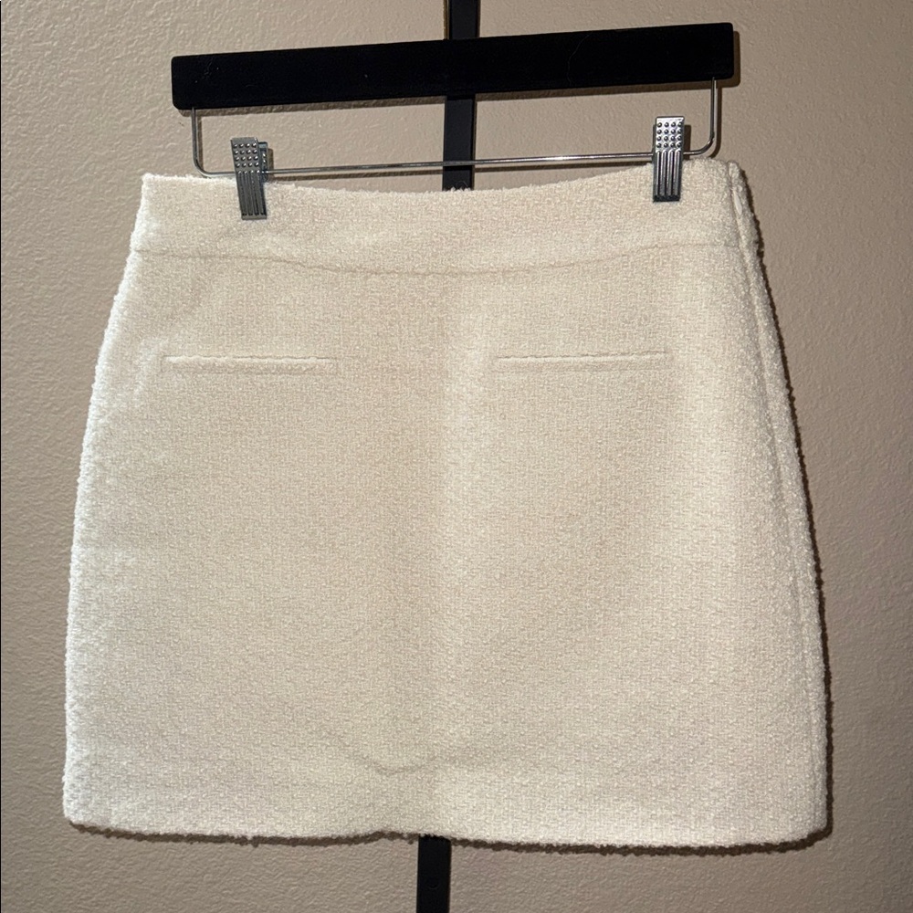 Oak + Fort Cream Women's Tweed Boucle Skirt Mini Women’s Size 10